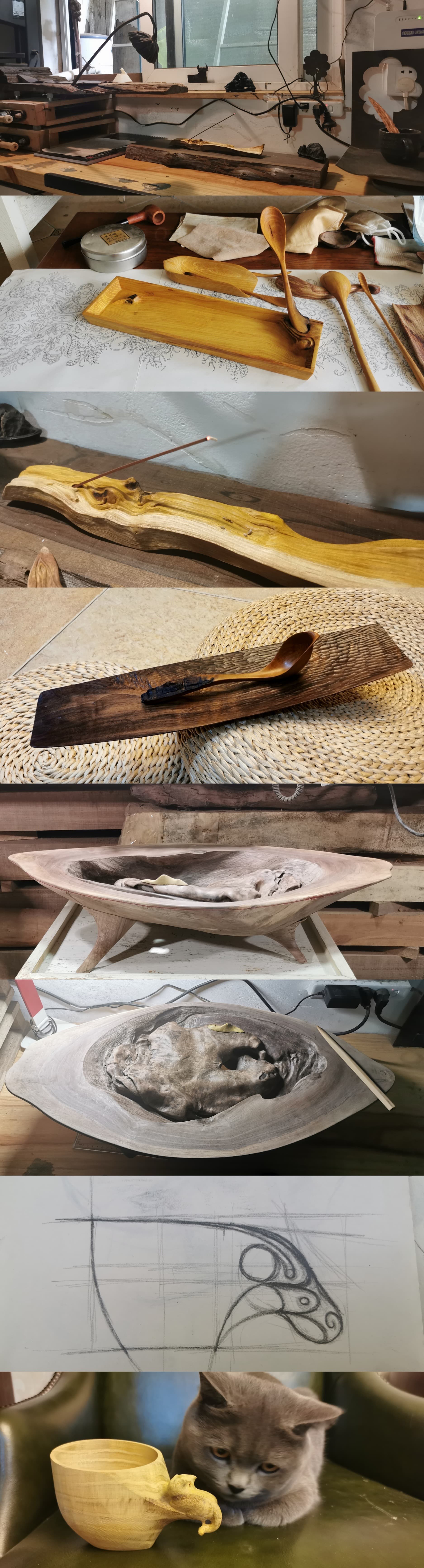 Early woodworking creations by Wei Zheng